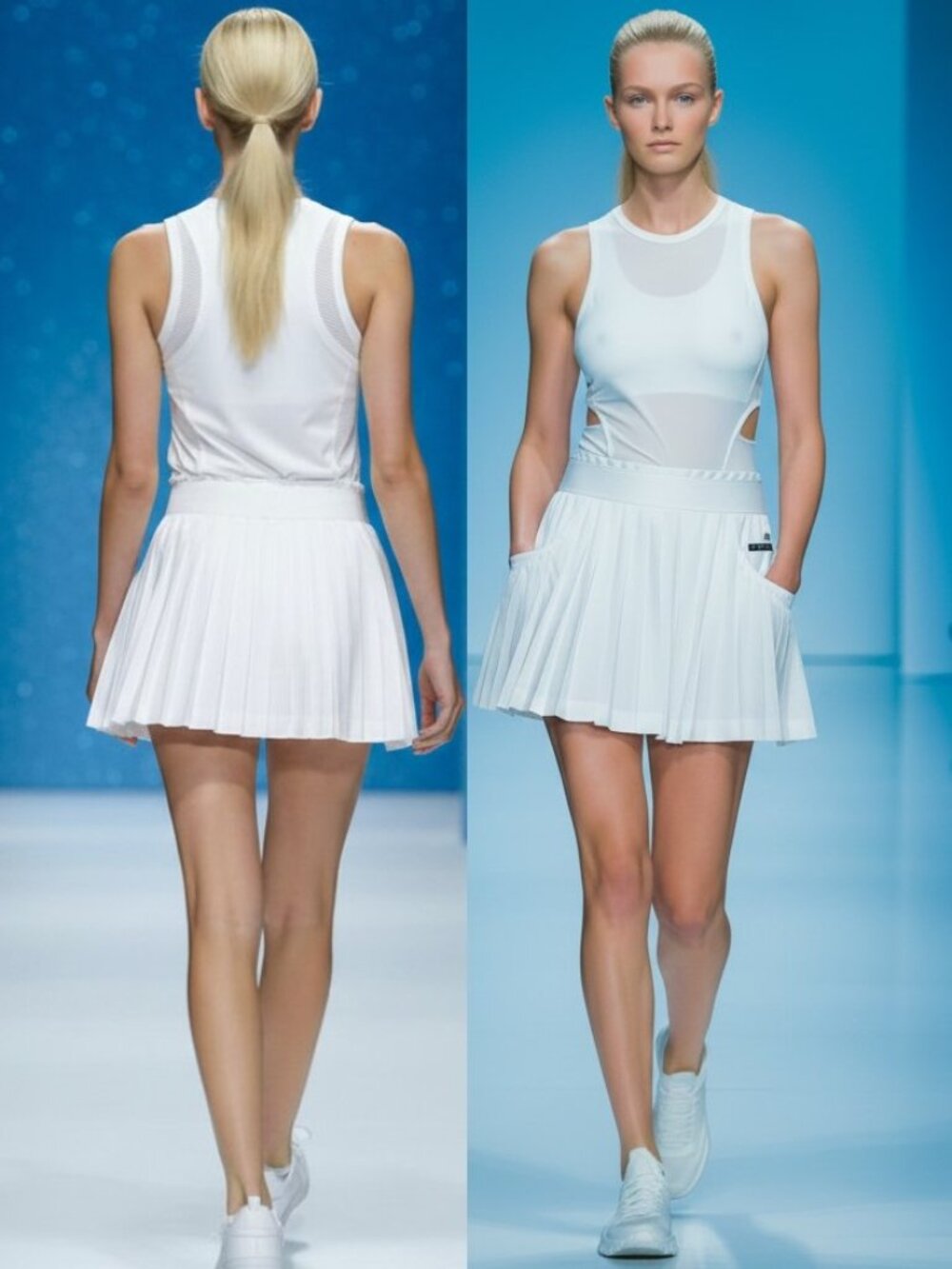 NWT Adidas Stella McCartney WHITE Pleated Tennis Skirt w POCKETS M Medium